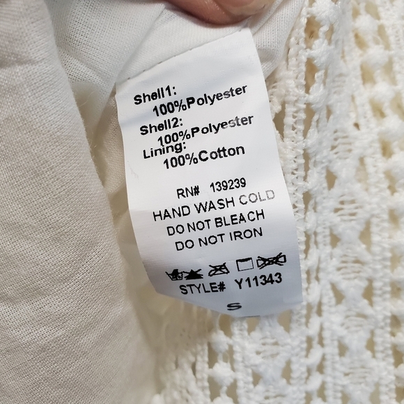 NWT Ivory White Eyelet Midi Light Academia Skirt by Do+Be - Picture 8 of 8